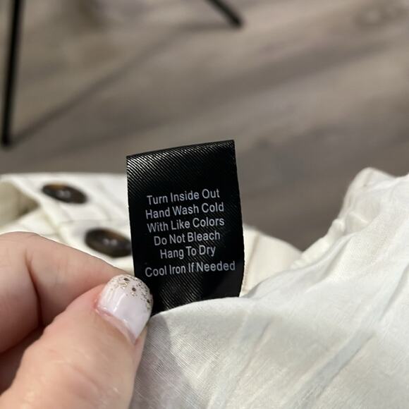 Altar’d State White Striped Mini Skirt Buttoned Front Size Small - Picture 8 of 9